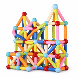 Zestaw Klocki Magnetyczne Konstrukcyjne W Pudełku Patyczki 3D 166 el.