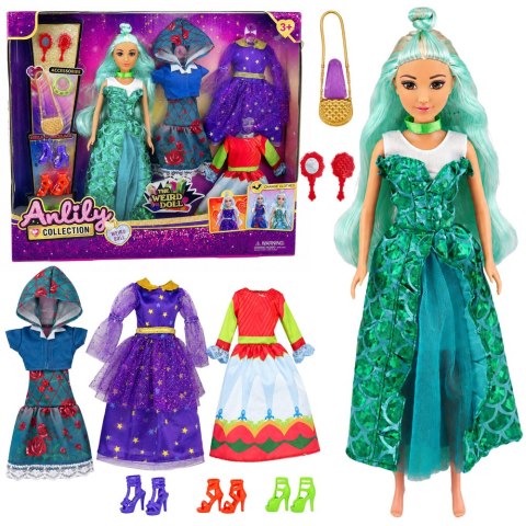 Lalka Anlily Weird z Przebraniami Fantasy Sukienki Akcesoria Buty Zestaw