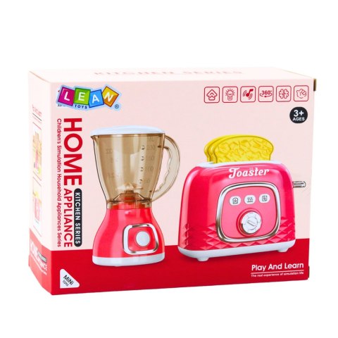 Zestaw Urządzeń Kuchennych Toster Blender Światła Dźwięki Różowy