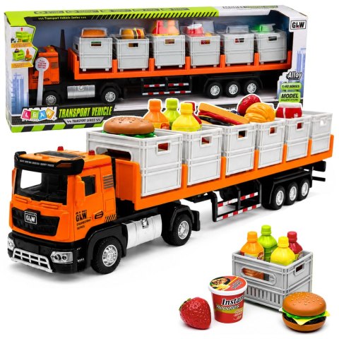 Ciężarówka Transportowa Na Baterie Produkty Spożywcze Pomarańczowa 1:40