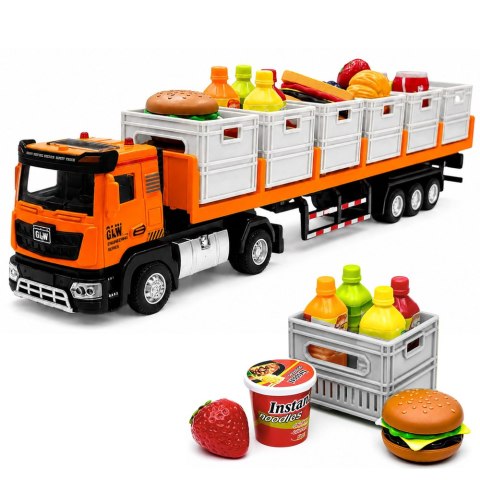 Ciężarówka Transportowa Na Baterie Produkty Spożywcze Pomarańczowa 1:40