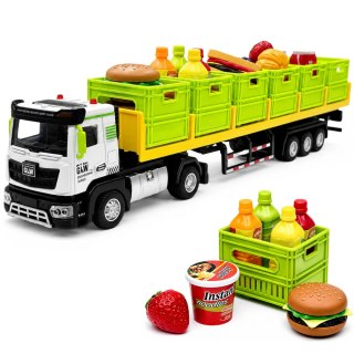 Ciężarówka Transportowa Z Produktami Spożywczymi Na Baterie Zielona 1:40