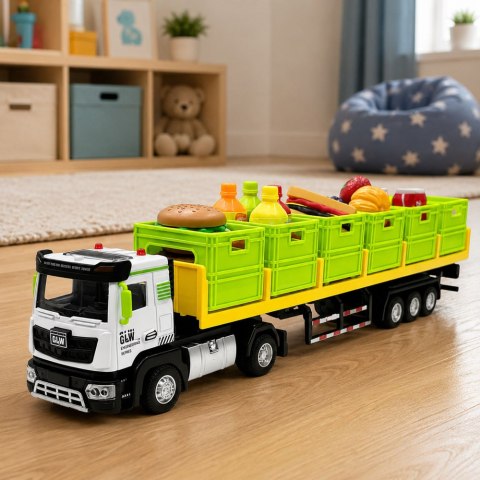 Ciężarówka Transportowa Z Produktami Spożywczymi Na Baterie Zielona 1:40