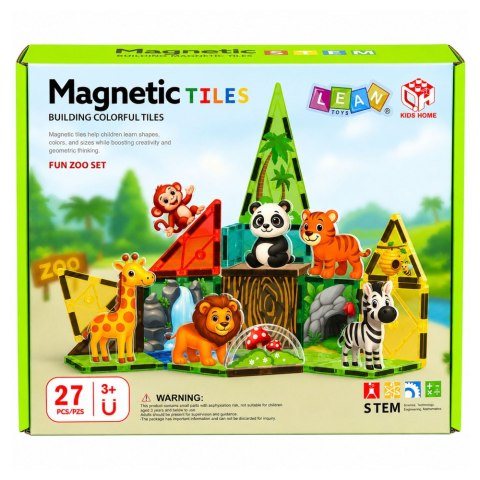 Klocki Magnetyczne Konstrukcyjne Dzikie Zwierzęta Dżungla ZOO 27 el.