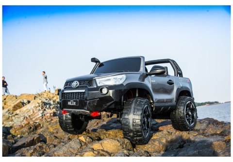 Auto na Akumulator Toyota Hilux Pilot Światła LED MP3 Czarny Lakierowany