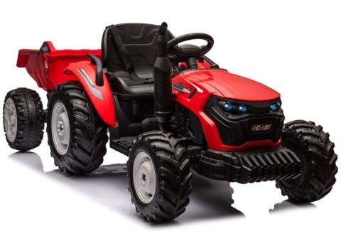 Traktor Na Akumulator HC-306 Czerwony Z Przyczepą 24V