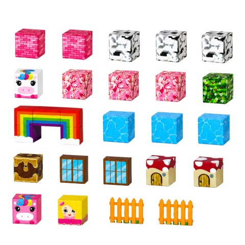 Zestaw Klocki Magnetyczne Kostki Sześciany Piksel Magiczna Kraina 3D 100el.
