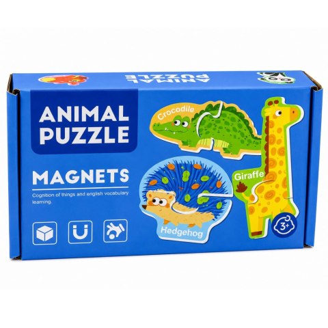 Puzzle Magnetyczne Nauka Zwierząt Magnesy Na Tablice Lodówkę 30 el.
