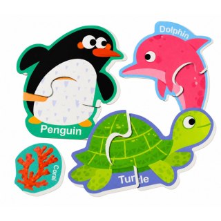 Puzzle Magnetyczne Zwierzęta Morskie Magnesy Na Lodówkę Edukacyjne 30 el.