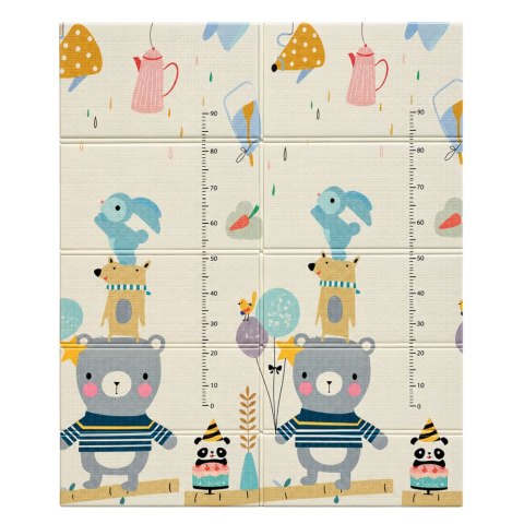 Mata Edukacyjna Do Raczkowania Piankowa Składana Dwustronna Pandy 180x150cm