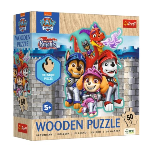 Puzzle - 50 Drewniane - Przygody z Psim Patrolem - Trefl 20277