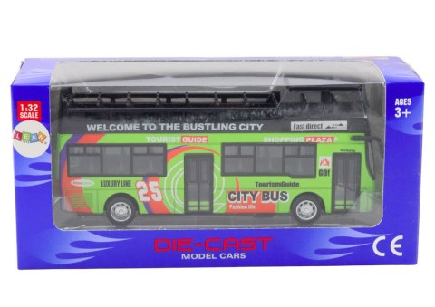 Autobus Piętrowy Turystyczny 1:32 Otwierane Drzwi Zielony