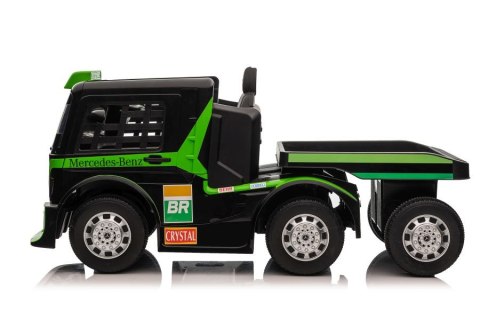 Auto Na Akumulator Ciężarówka Mercedes + Naczepa XMX622B Zielony LCD