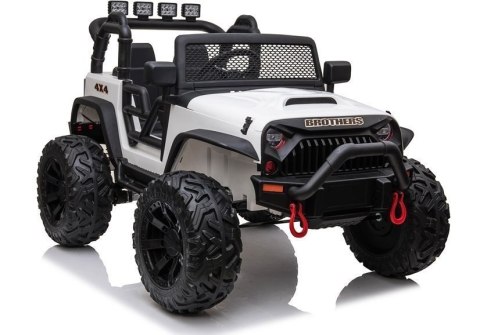 Auto Terenowe Na Akumulator Jeep JC666 Światła LED MP3 Pilot Biały