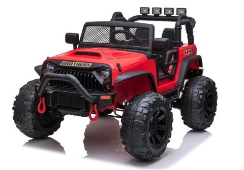 Auto Terenowe Na Akumulator Jeep JC666 Światła LED MP3 Pilot Czerwony