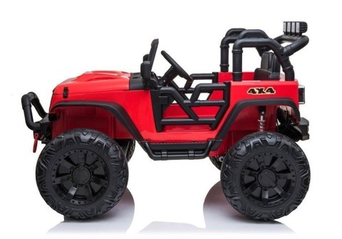 Auto Terenowe Na Akumulator Jeep JC666 Światła LED MP3 Pilot Czerwony