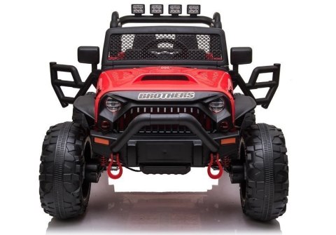 Auto Terenowe Na Akumulator Jeep JC666 Światła LED MP3 Pilot Czerwony