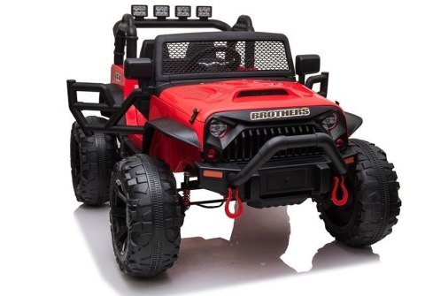 Auto Terenowe Na Akumulator Jeep JC666 Światła LED MP3 Pilot Czerwony