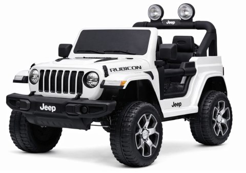 Auto na Akumulator Jeep Rubicon Światła LED MP3 Pilot 4x4 Biały