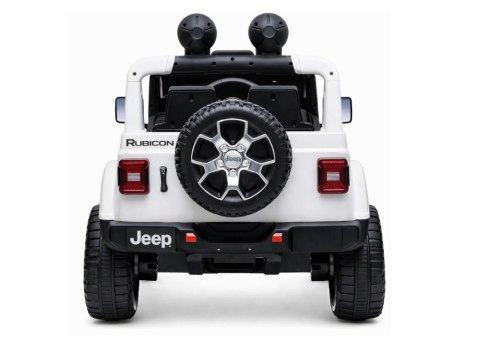 Auto na Akumulator Jeep Rubicon Światła LED MP3 Pilot 4x4 Biały