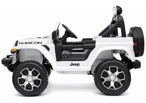Auto na Akumulator Jeep Rubicon Światła LED MP3 Pilot 4x4 Biały