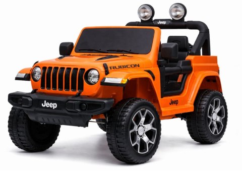 Auto na Akumulator Jeep Rubicon Światła LED MP3 Pilot 4x4 Pomarańczowy