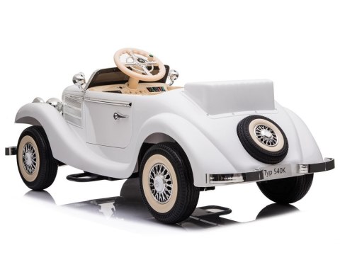 Auto Na Akumulator Mercedes Benz 540K Klasyk Premium Światła LED MP3 Biały