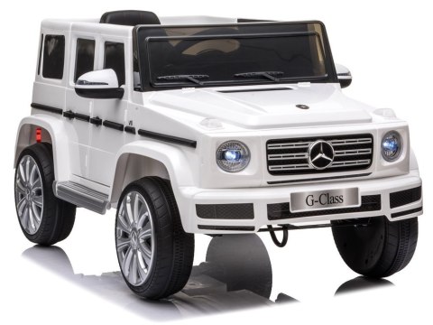 Samochód na akumulator Mercedes G500 Światla LED MP3 Pilot biały