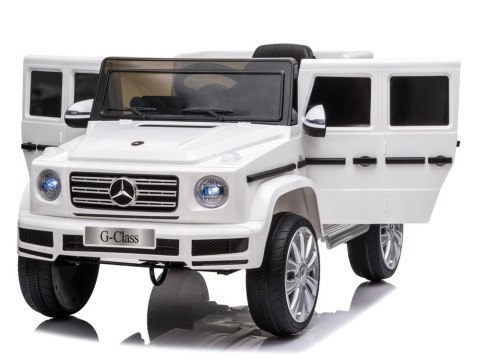 Samochód na akumulator Mercedes G500 Światla LED MP3 Pilot biały