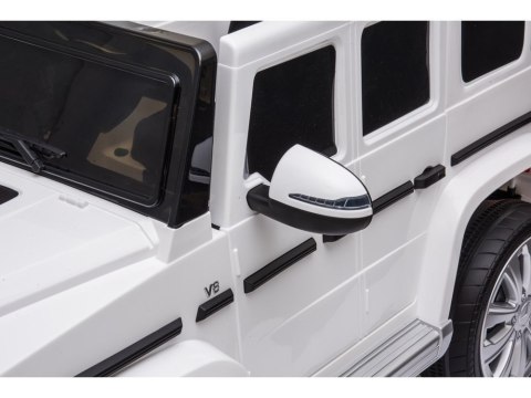 Samochód na akumulator Mercedes G500 Światla LED MP3 Pilot biały