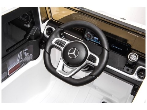 Samochód na akumulator Mercedes G500 Światla LED MP3 Pilot biały