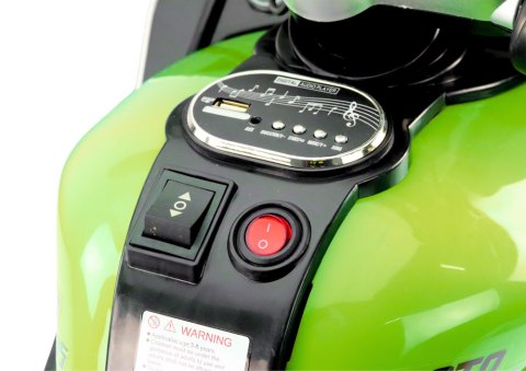 Motorek Trójkołowy Dla Dzieci HT-5188 Światła LED MP3 Zielony