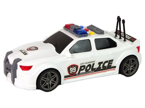 Auto Sportowe Otwierany Bagażnik Policja Światła Dźwięki Biały 1:16