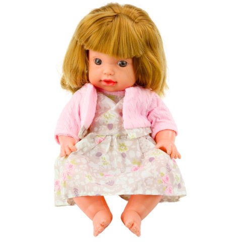 Lalka Bobas Z Butelką Do Karmienia Sukienka Pudrowy Róż Dźwięki 30cm