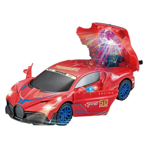 Auto Sportowe Czujnik Przeszkód Kula Led Obrót 360° Światła Dźwięk Czerwone