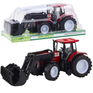Traktor Pojazd Rolniczy Farmerski Z Chwytakiem Czerwony