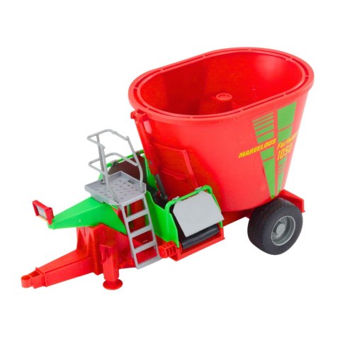 Traktor Rolniczy Farmerski Z Przyczepą Mieszalnik Paszy Zielony 50cm
