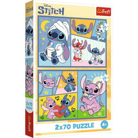 Puzzle - 2x70 - Ze Stitchem nie ma nudy - Disney Lilo i Stitch - Trefl 34444