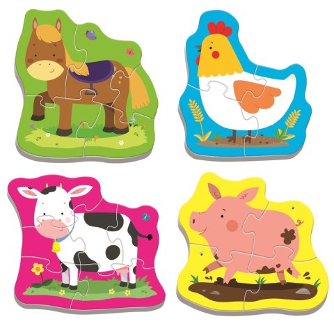 Puzzle - Baby Classic - Zwierzęta na wsi - Konik Kurka Świnka Krówka - Trefl 36070