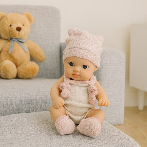 Lalka Bobas Niemowlak Różowe Ubranko Czapeczka Śliniaczek 18 cm