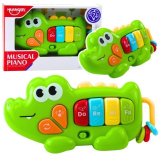 Muzyczne Pianinko Interaktywne Dla Malucha Krokodyl Koraliki Zielony