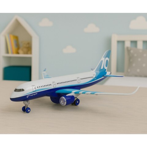 Samolot Pasażerski Z Napędem Pull Back Metalowy Światła Dźwięki 23 cm